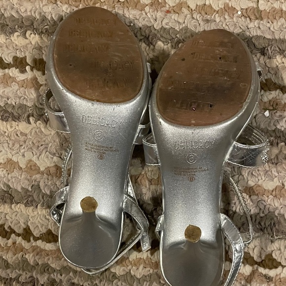 Delicacy Silver Rhinestone Heels - Picture 3 of 3